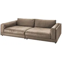 KAWOLA Big Sofa RAINA Leder taupe - Taupe