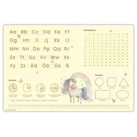 Cover-your-desk.de Lernunterlage "Einhorn Optik" in gelb (L)60 x (B)40
