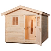 Weka Blockbohlen Saunahaus Mikkeli inkl. Elementsauna-7,5 kW Saunaofen OS