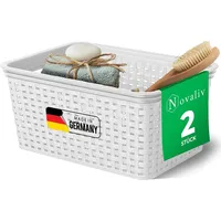 Novaliv Aufbewahrungsbox 2x Aufbewahrungskorb Rattan