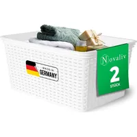Novaliv Aufbewahrungsbox 2x Aufbewahrungskorb Rattan