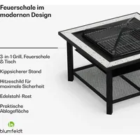 Blumfeldt Merano Avanzato Feuerschale - 3-in-1 Feuerschale Mit Grillrost