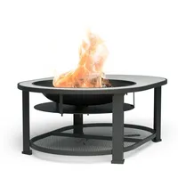Blumfeldt Merano Circolo L 3-in-1-Feuerschale mit Grillfunktion als Tisch,