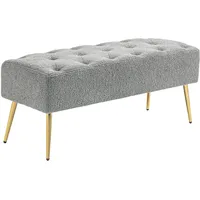 Homcom Sitzbank mit Lammwolle-Optik Knopfheftung Stahlbeine 112 x 41