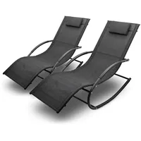 LACESTONE BITUXX Sonnenliege Gartenliege Relaxliege Schaukelliege Liegestuhl Schaukelstuhl (2