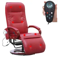 MCW Relaxsessel Terni II mit Massage ~ Leder, rot