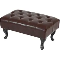 Mendler Ottomane Chesterfield, Sitzhocker Fußablage Hocker, Kunstleder 39x77x47cm -
