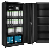 Tectake tectake® Aktenschrank, aus pulverbeschichtetem Stahl, 4 höhenverstellbare Einlegeböden,