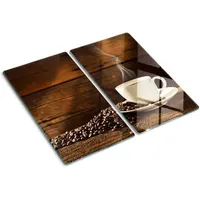 Tulup Schneidebrett Glas Herdabdeckplatte Braun Spritzschutz Herdabdeckplatte, (2-St), Essen