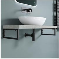Doporro - Wandkonsole 30x2x15 cm rostfreie Edelstahl schwarz Wandhalter