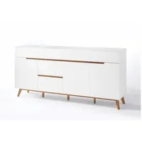 Lomadox Sideboard weiß CERVERA-05 skandinavisches Design in weiß matt