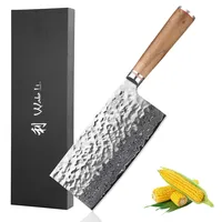 Wakoli Nussbaum Damast Kochmesser Chai Dao I 17,5 cm