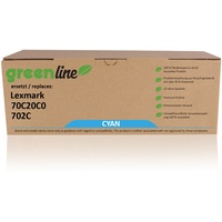 TonerPartner greenline ersetzt Lexmark 70C20C0 / 702C Tonerkartusche, cyan