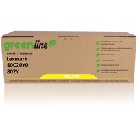 TonerPartner greenline ersetzt Lexmark 80C20Y0 / 802Y Tonerkartusche, gelb