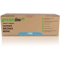 TonerPartner greenline ersetzt Lexmark 80C2HC0 / 802HC Tonerkartusche, cyan