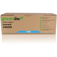 TonerPartner greenline ersetzt Lexmark 24B6008 Tonerkartusche, cyan