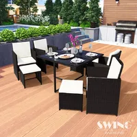 Swing&Harmonie Vegas Polyrattan Sitzgruppe Esstisch Lounge Gartenmöbel Sitzgarnitur Set