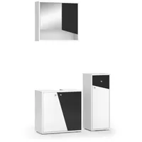 Vicco Badmöbel Set Irida, 3 Teile, Weiß/Anthrazit