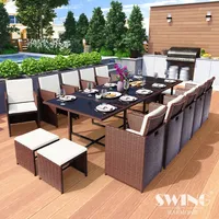 Swing&Harmonie Vegas Polyrattan Sitzgruppe Esstisch Lounge Gartenmöbel Sitzgarnitur Set