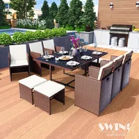 Swing&Harmonie Vegas Polyrattan Sitzgruppe Esstisch Lounge Gartenmöbel Sitzgarnitur Set