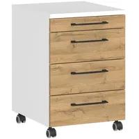 Germania Rollcontainer weiß, grandson-eiche 4 Auszüge 42,0 x 49,0