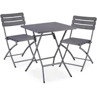 Relaxdays Balkonmöbel Set 3-tlg. Grau