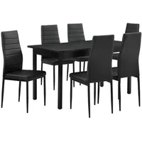 [en.casa] Esstisch Esszimmerset Essgruppe Bjerkvik (Set, 7-tlg) 140x60 cm
