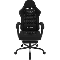 Woltu Gaming Stuhl mit Massagefunktion, Taschenfederkissen, ergonomisch, Netzstoff, Schwarz