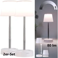 Pearl Teleskop-Akku-Tischleuchte Beige 4 St.