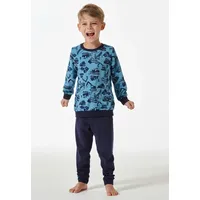 SCHIESSER Schlafanzug (2 tlg) mit bequemen Bündchenabschlüssen blau 104