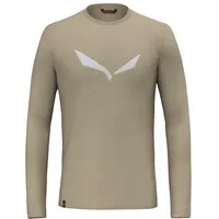 Salewa Solid Logo Dry Langarm-t-shirt - Quicksand - XL
