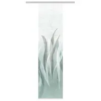HOME WOHNIDEEN SIRALIO Schiebegardine Seidenoptik, 245x60 cm, Pflanzendruck, Farbe:Salbei,