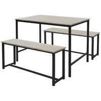 ML-Design 3-teilig, Sonoma-Eiche, Esszimmer Essgruppe für 4 Personen, Sitzgruppe