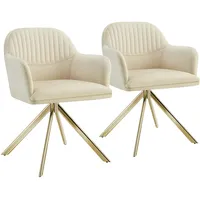 Tectake tectake® Samt-Drehstuhl, gepolstert, 360° drehbar, schlanke Stahlbeine, 56