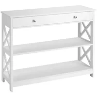 Costway Konsolentisch, Weiß, Holz, 30x80x100 cm Wohnzimmer, Wohnzimmertische, Konsolentische