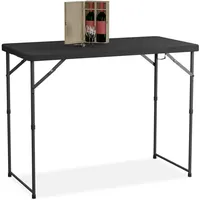 Relaxdays Gartentisch klappbar, HBT: 74x120x60 cm, Kunststoff, Stahl, höhenverstellbar,