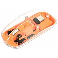 Manhattan Funkmaus USB-A 4Tasten RGB LED orange transparent 190282