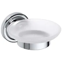 Brillantbad BETRO CHROM Seifenschale Messing Glas Chrom 110x65x138 mm