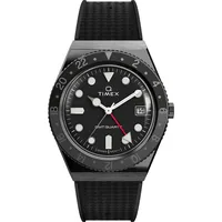 Timex Timex Q GMT Herrenuhr Timex-TW2V38200 - Schwarz/Schwarz