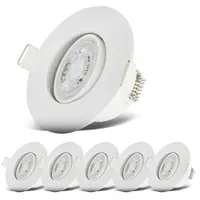 B.K.Licht Einbauleuchte 6er Set IP65 schwenkbar weiß