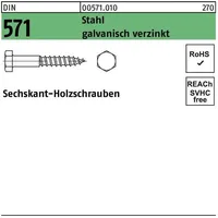 Industrial Quality Supplies DIN 571 Sechskant-Holzschraube 12x260 Stahl galvanisch