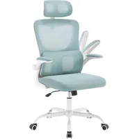 Woltu Bürostuhl ergonomisch, Schreibtischstuhl Netzstoff, höhenverstellbar, Blau : Blau