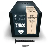 TOX Schnellbauschrauben DRY 3,9 x 55 mm, Schrauben schwarz