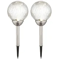 GLOBO 2er Set LED Solar Leuchten Steck Lampen Beleuchtungen