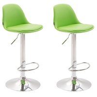 CLP 2er Set Barhocker Kiel Kunstleder grün/chrom