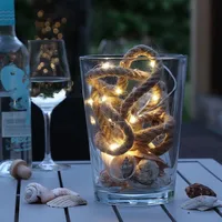 MARELIDA LED Lichterkette Seil Jute maritime Deko Kordel Tau
