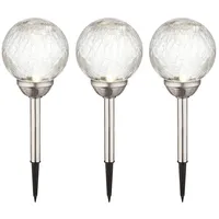 GLOBO 3er Set LED Solar Leuchten Steck Lampen Beleuchtungen