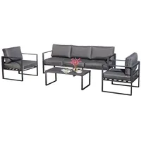 Jet-Line Gartenmöbel Lounge Garten Möbel Kreta II anthrazit Aluminium