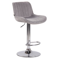 CLP Barhocker Lentini Samt grau/chrom