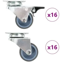 VidaXL 32 Stk. Lenkrollen mit Zwillingsrad 50 mm Vidaxl